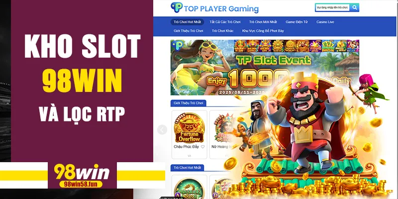 Kho slot 98win và lọc RTP